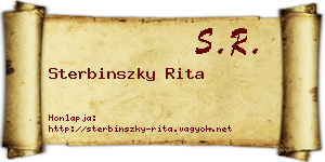Sterbinszky Rita névjegykártya
